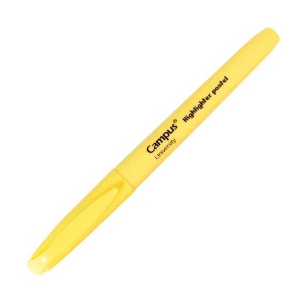 MARCADOR FLUORESCENTE CAMPUS PLUS UNIVERSITY "FINO" AMARELO PASTEL