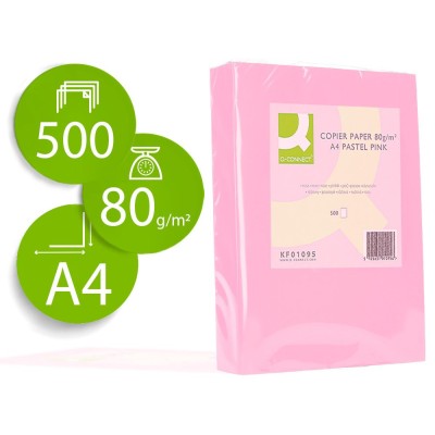 RESMA PAPEL FOTOCOPIA  QC A4 80GR. ROSA KF01095