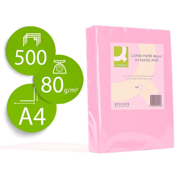 RESMA PAPEL FOTOCOPIA  QC A4 80GR. ROSA KF01095