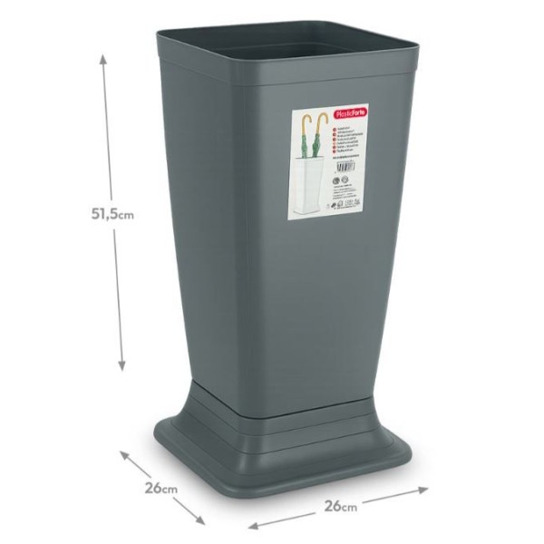 PORTA GUARDA-CHUVAS PLÁSTICO 515x260mm CINZENTO