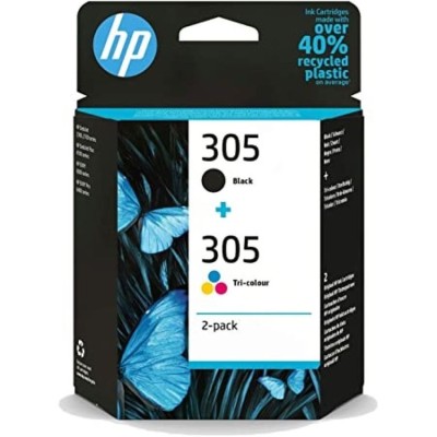 KIT TINTEIROS HP 305 PRETO + 305 TRICOLOR ORIGINAL