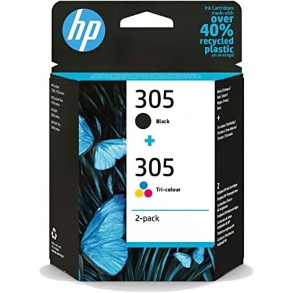 KIT TINTEIROS HP 305 PRETO + 305 TRICOLOR ORIGINAL