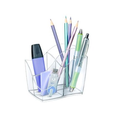 ORGANIZADOR / PORTA LAPIS C/ 4 DIVISOES S/ ACESSORIOS TRANSPARENTE
