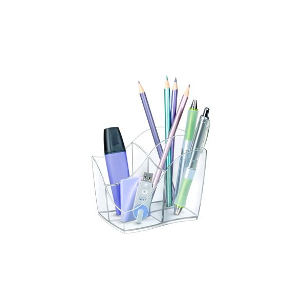 ORGANIZADOR / PORTA LAPIS C/ 4 DIVISOES S/ ACESSORIOS TRANSPARENTE