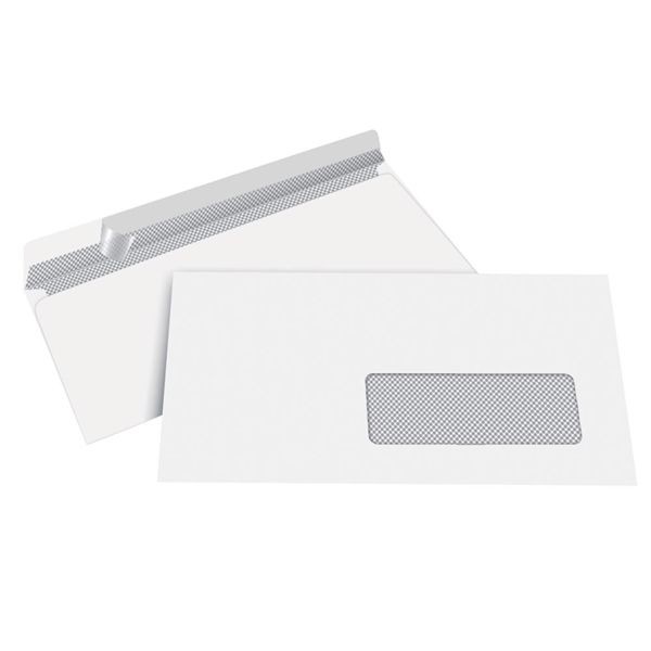 ENVELOPE BRANCO 90gr. C/ JANELA 11x22cm  AUTODEX - unidade