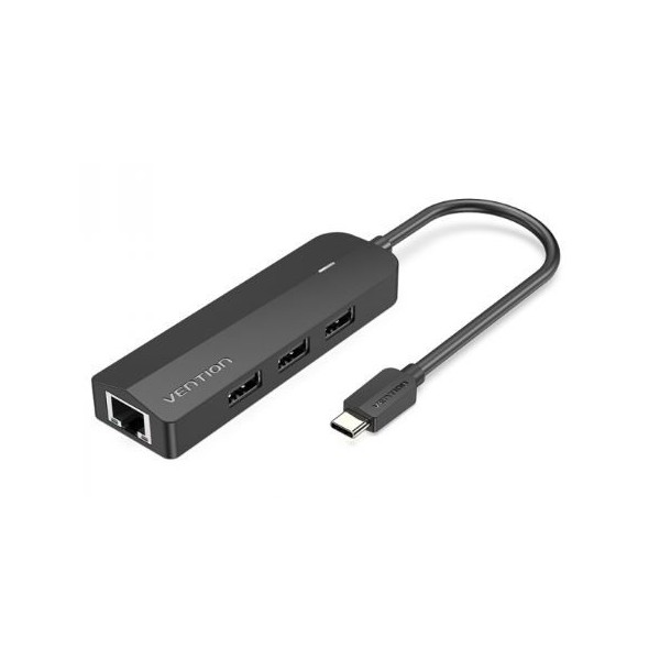 HUB USB-C  15CM VENTION TGOBB C/ 3 PORTAS  USB 2.0 E 1x RJ45 + USB MICRO-B