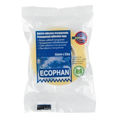 BLISTER C/ ROLO FITA COLA EUROCELL ECOPHAN 15MMx33MT TRANSPARENTE -INDIVIDUAL