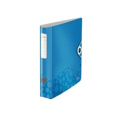 PASTA ARQUIVO LEITZ ACTIVE WOW L/M 50MM LISA AZUL METALICO C/ELASTICO