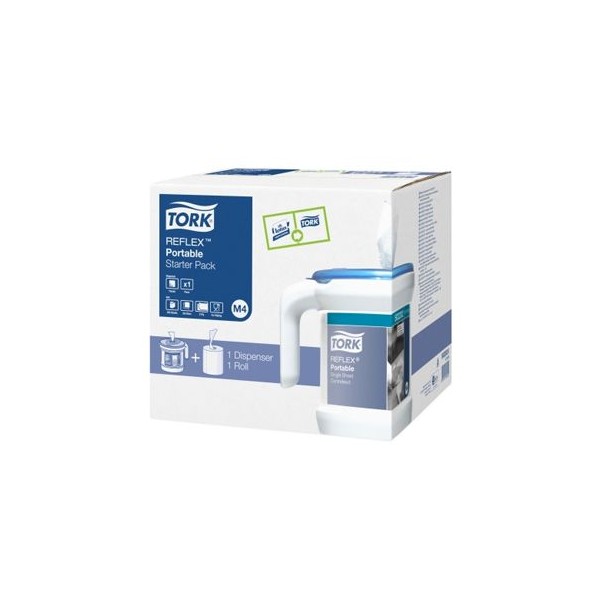 DISPENSADOR / TOALHEIRO PLASTICO REDONDO TORK M4 "PORTATIL" PAPEL MAOS RM ROLO  BRANCO