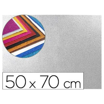 PLACA GOMA EVA 50x70CM PRATA PURPURINA