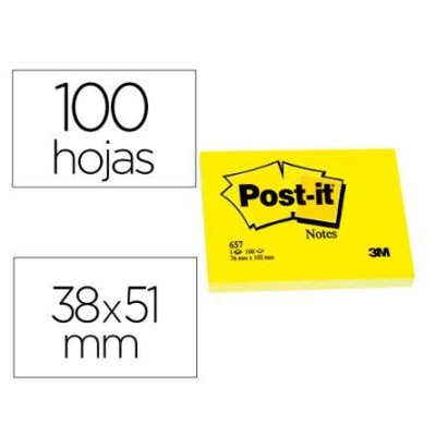 BLOCO Post-it® 38x51mm 100FLS  AMARELO