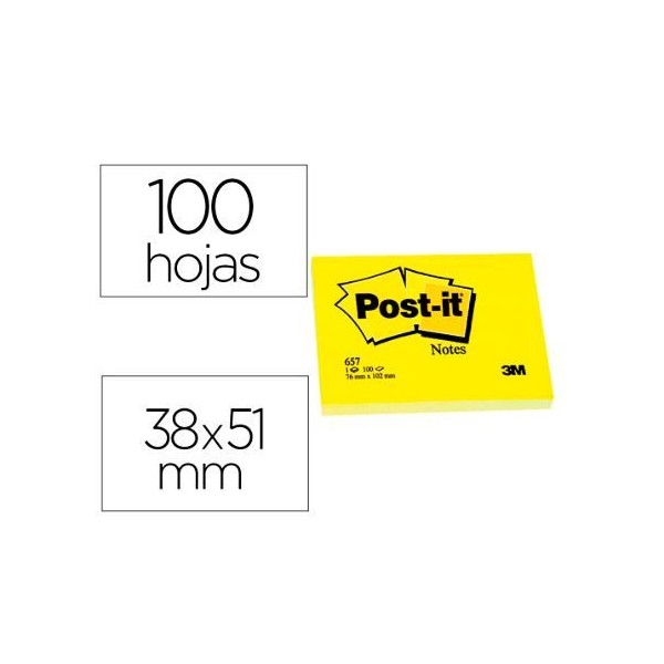 BLOCO Post-it® 38x51mm 100FLS  AMARELO