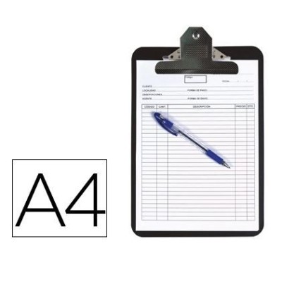 CLIP BOARD (PRANCHETA) PLASTICO A4 PRETO C/ MOLA GRANDE