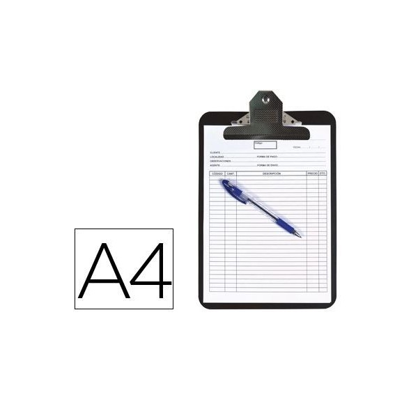 CLIP BOARD (PRANCHETA) PLASTICO A4 PRETO C/ MOLA GRANDE