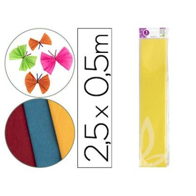 PAPEL CREPE 0,50x2,5MT AMARELO