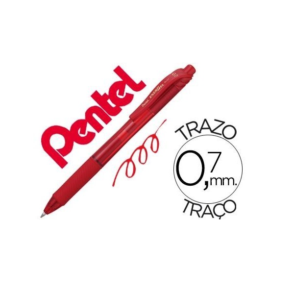 ESFEROGRAFICA ROLLER PENTEL ENERGEL BL107 0.7mm VERMELHO