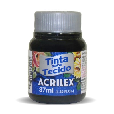 FRASCO TINTA TECIDO ACRILEX 37ML PRETO 520