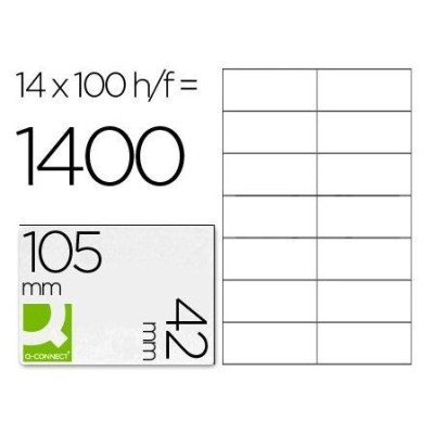 ETIQUETAS BRANCAS A4 QC 105x42mm 100FLS x 14 ETIQ. 