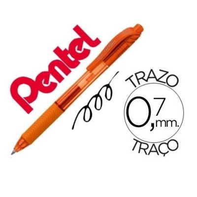 ESFEROGRAFICA ROLLER PENTEL ENERGEL BL107 0.7mm LARANJA