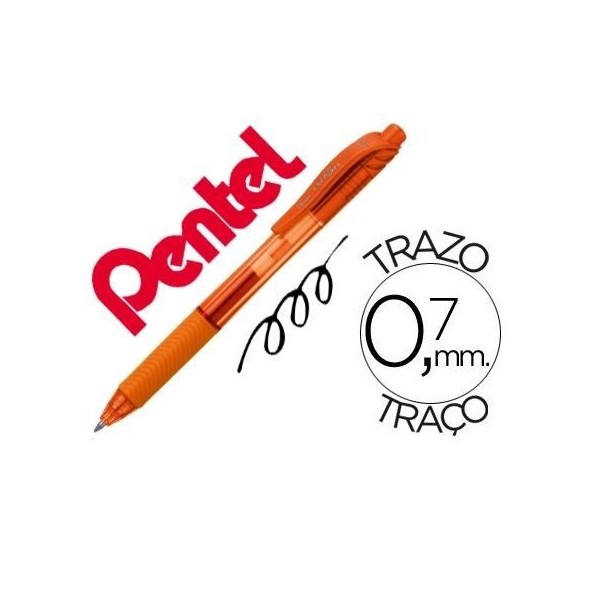 ESFEROGRAFICA ROLLER PENTEL ENERGEL BL107 0.7mm LARANJA