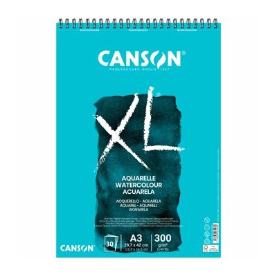 BLOCO ESPIRAL CANSON XL AQUARELLE A3 300gr. 30FLS