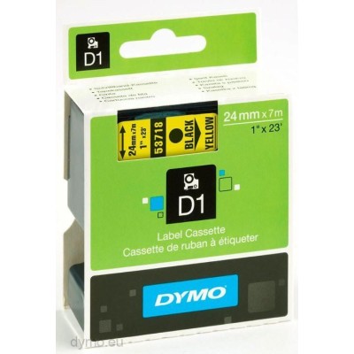FITA DYMO 53718 (S0720980) D1 24MM x 7MT PRETO/AMARELO