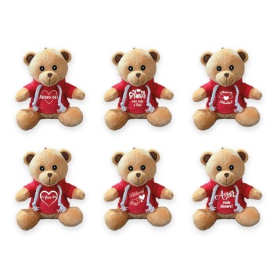 PELUCHE URSO C/ MENSAGEM DE AMOR 30CM SORTIDO