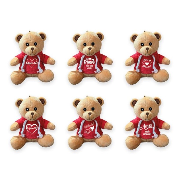 PELUCHE URSO C/ MENSAGEM DE AMOR 30CM SORTIDO