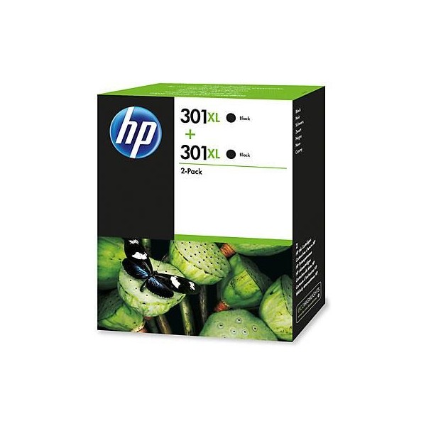 KIT 2x TINTEIROS HP 301XL PRETO ORIGINAL (PACK DUPLO)