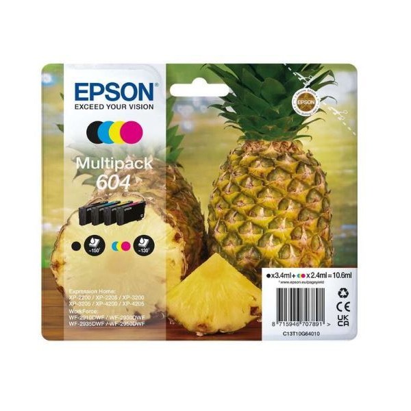 KIT 4 x TINTEIROS EPSON 604 (BK/C/M/Y) ORIGINAL