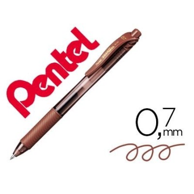 ESFEROGRAFICA ROLLER PENTEL ENERGEL BL107 0.7mm CASTANHO