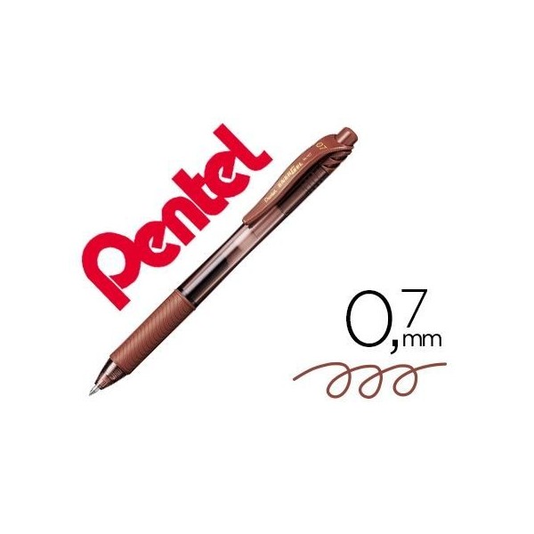 ESFEROGRAFICA ROLLER PENTEL ENERGEL BL107 0.7mm CASTANHO