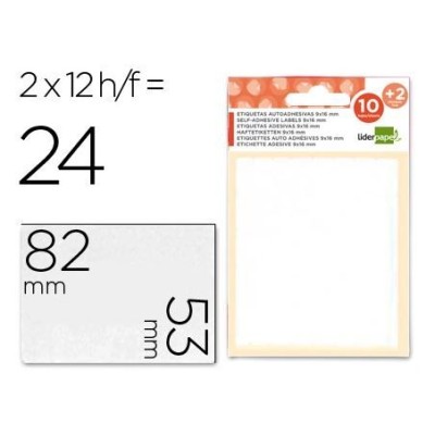 ETIQUETAS LP 53x82mm FOLHA 12x9cm 12FLS x 2 ETIQ