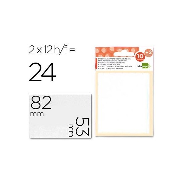 ETIQUETAS LP 53x82mm FOLHA 12x9cm 12FLS x 2 ETIQ