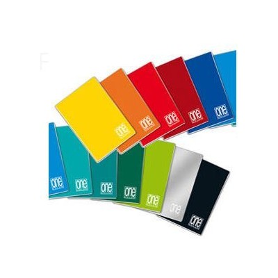 CADERNO AGRAFADO CAPA "CARTOLINA 240gr." ONE BLASETTI A4 40FLS 80gr. PAUTADO CORES SORTIDAS