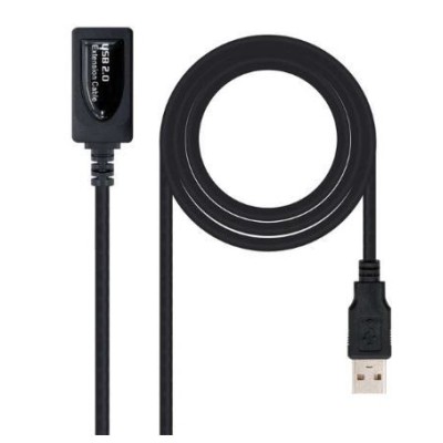 CABO EXTENSAO USB 2.0 AMPLIFICADO USB-A (M) a USB-A (F) NANOCABLE 15MT -  PRETO