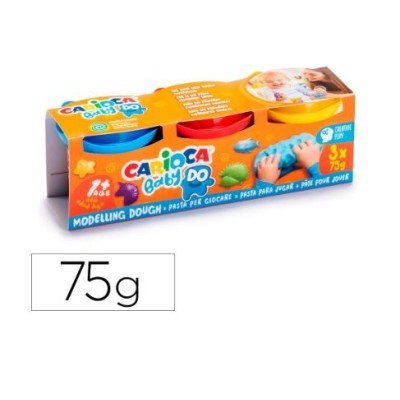 PLASTICINA / PASTA / MASSA MODELAR CARIOCA 3x75gr. 3x POTES C/ CORES SORTIDAS