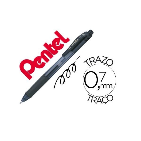 ESFEROGRAFICA ROLLER PENTEL ENERGEL BL107 0.7mm PRETO