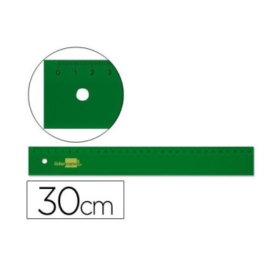 REGUA PLASTICO VERDE  30CM