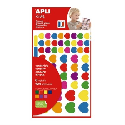 BLISTER C/ 6FLS x ETIQUETAS APLI EM FORMA DE CORAÇAO 624 ETIQ. 