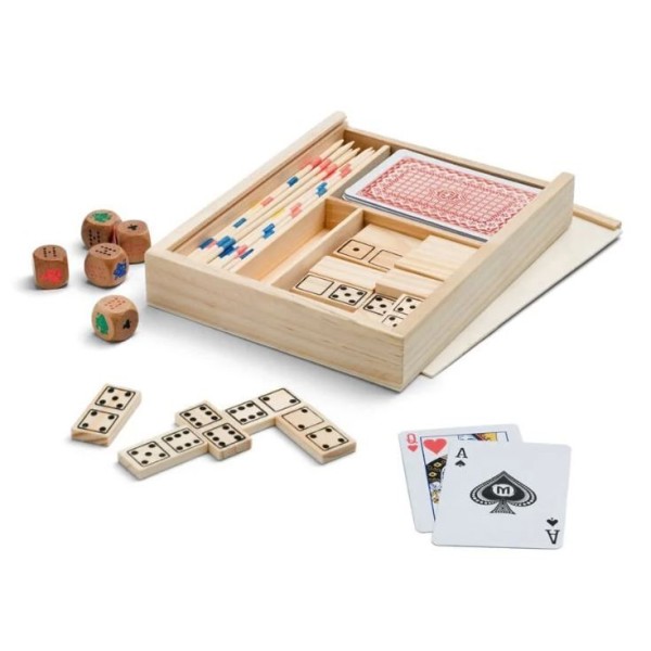 JOGO 4 EM 1 EM CAIXA DE MADEIRA 