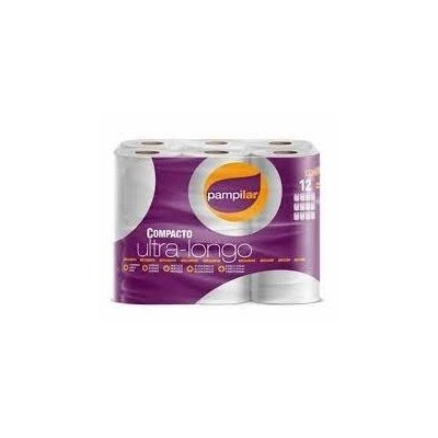 PACK C/ 12 x ROLOS PAPEL HIGIENICO DOMESTICO PAMPILAR 2FLS 50MT