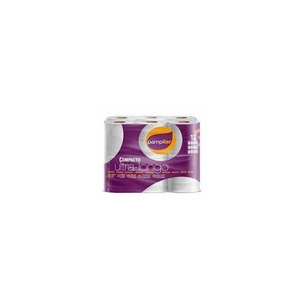 PACK C/ 12 x ROLOS PAPEL HIGIENICO DOMESTICO PAMPILAR 2FLS 50MT