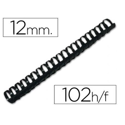 ARGOLAS PVC ENCADERNAR QC 12MM 102FLS PRETO 100unid.