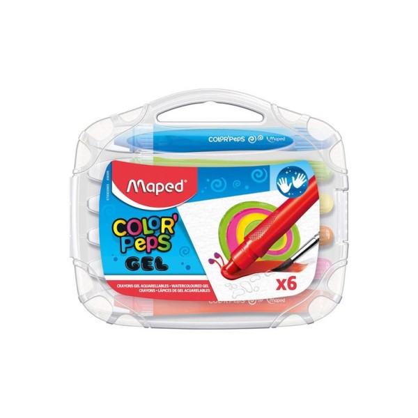 CAIXA C/ 6 x LAPIS DE COR EM GEL MAPED COLOR PEPS AGUARELAVEIS 