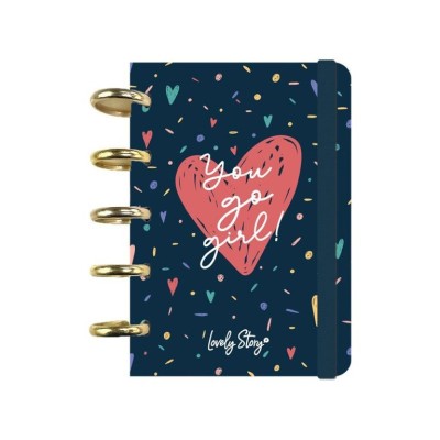 CADERNO INTELIGENTE A6 PAUTADO LOVELY STORY HEARTS "YOU DO GIRL"