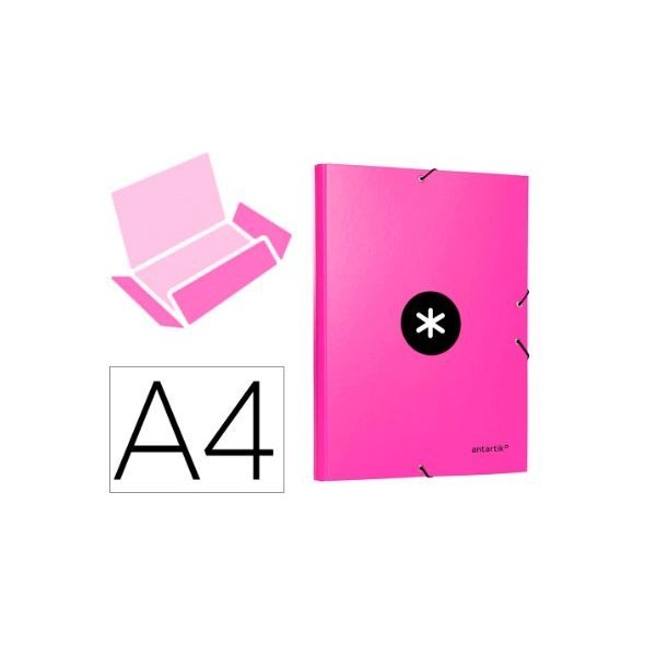 PASTA / CAPA PROJETOS CARTAO RIGIDO ANTARTIK C/ ABAS C/  ELASTICO L40mm ROSA FORTE