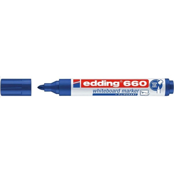 MARCADOR QUADRO BRANCO EDDING 660 PT-CN 1,5-3MM - RECARREGAVEL - AZUL
