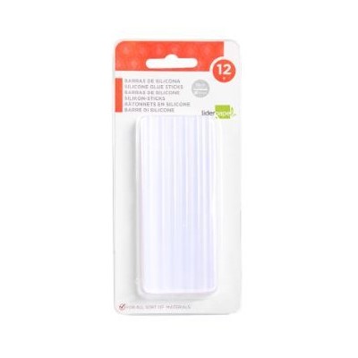 BLISTER C/ 12 RECARGAS EM BARRAS  "LP"  7/8mm X 10cm  P/ PISTOLA COLA QUENTE