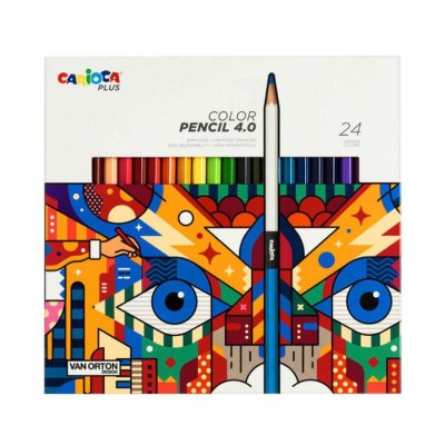 CAIXA C/ 24 LAPIS DE COR CARIOCA PLUS 4.0 CORES SORTIDAS